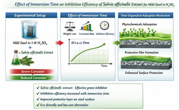 Effect of Immersion Time on the Corrosion Behavior of Mild Steel in Sulfuric Acid with Salvia officinalis Inhibitor